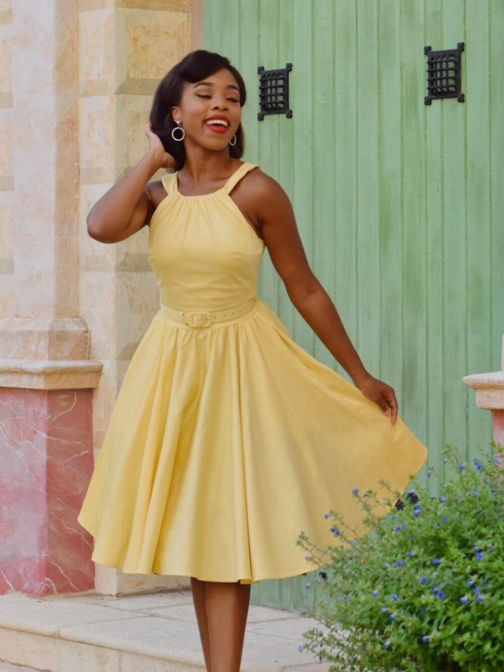Pinup Couture Yellow Harley Midi Dress